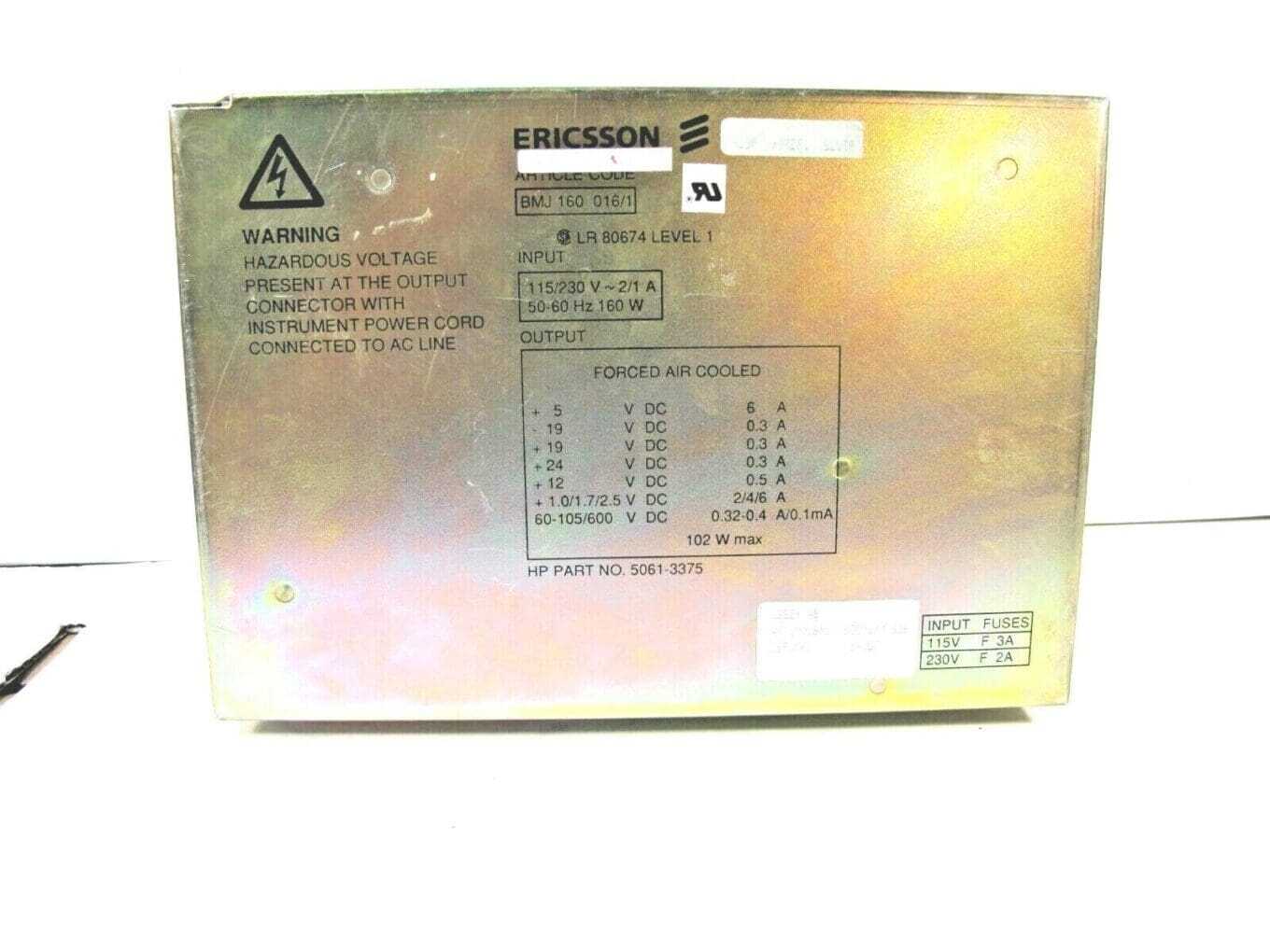 HP Power Supply 5061-3375 Ericsson Dielectric BMJ 160016/1 63342-2 Capillary
