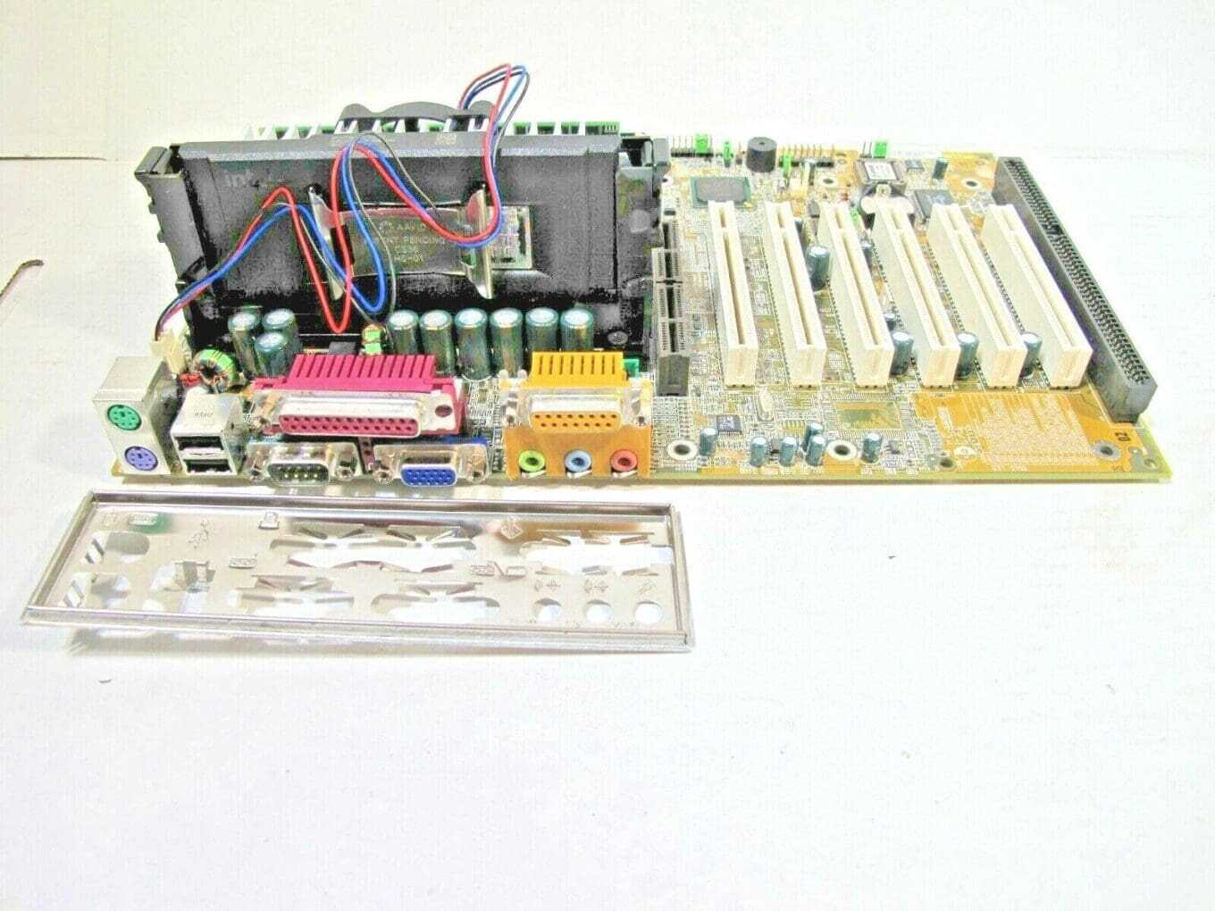 MSI MS-6182 MOTHERBOARD + PENTIUM II SL3EE + RAM + I/O SHIELD
