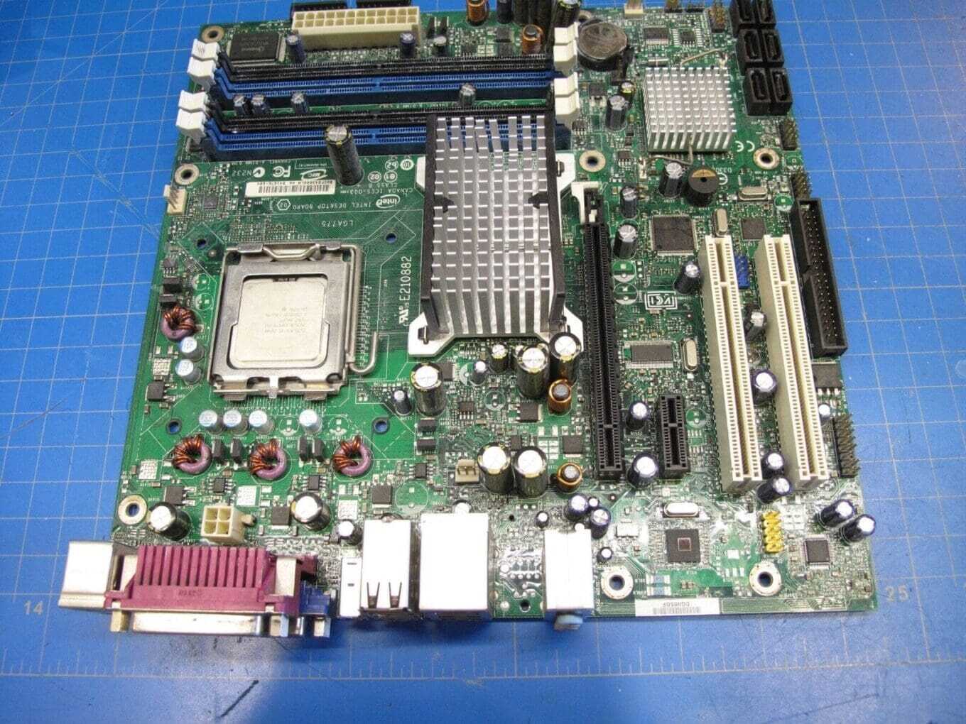 INTEL DQ965GF LGA775 MOTHERBOARD D41676-604 WITH 2.13GHz CORE 2 DUO CPU
