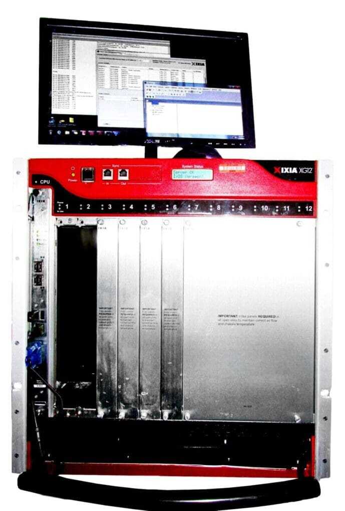 IXIA XG12 12-SLOT MODULAR CHASSIS WITH PERMANENT LICENSE IxOS 6.70.1050.7