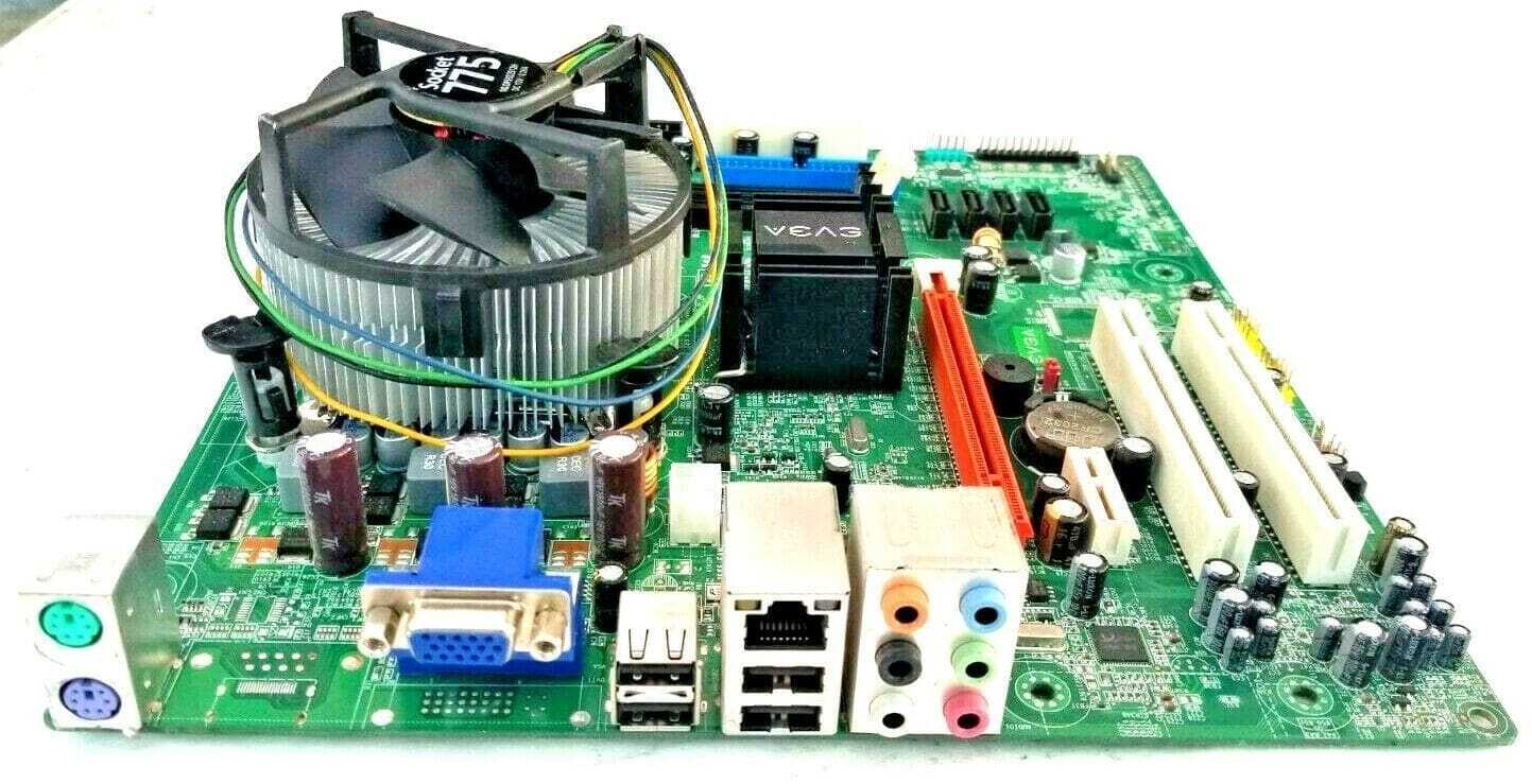 EVGA 112-YF-NF70 Motherboard + 1.6GHz INTEL CELERON SLAQW CPU + H/S & FAN