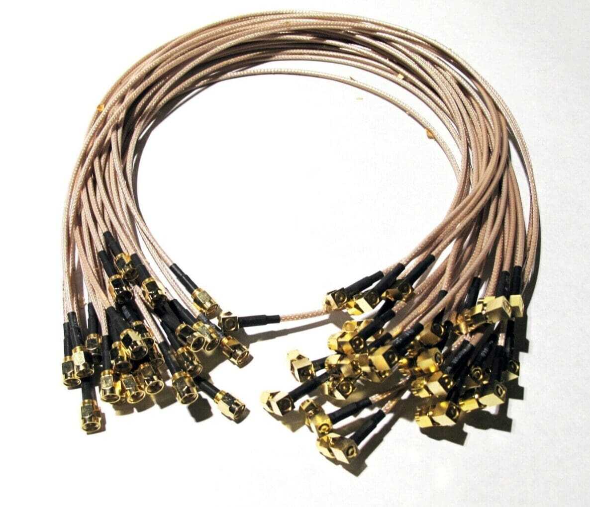 LOT OF 25 EACH MOLEX 24" Double Shield braid RF Coax +SMA +SMA RA RD316 Cable