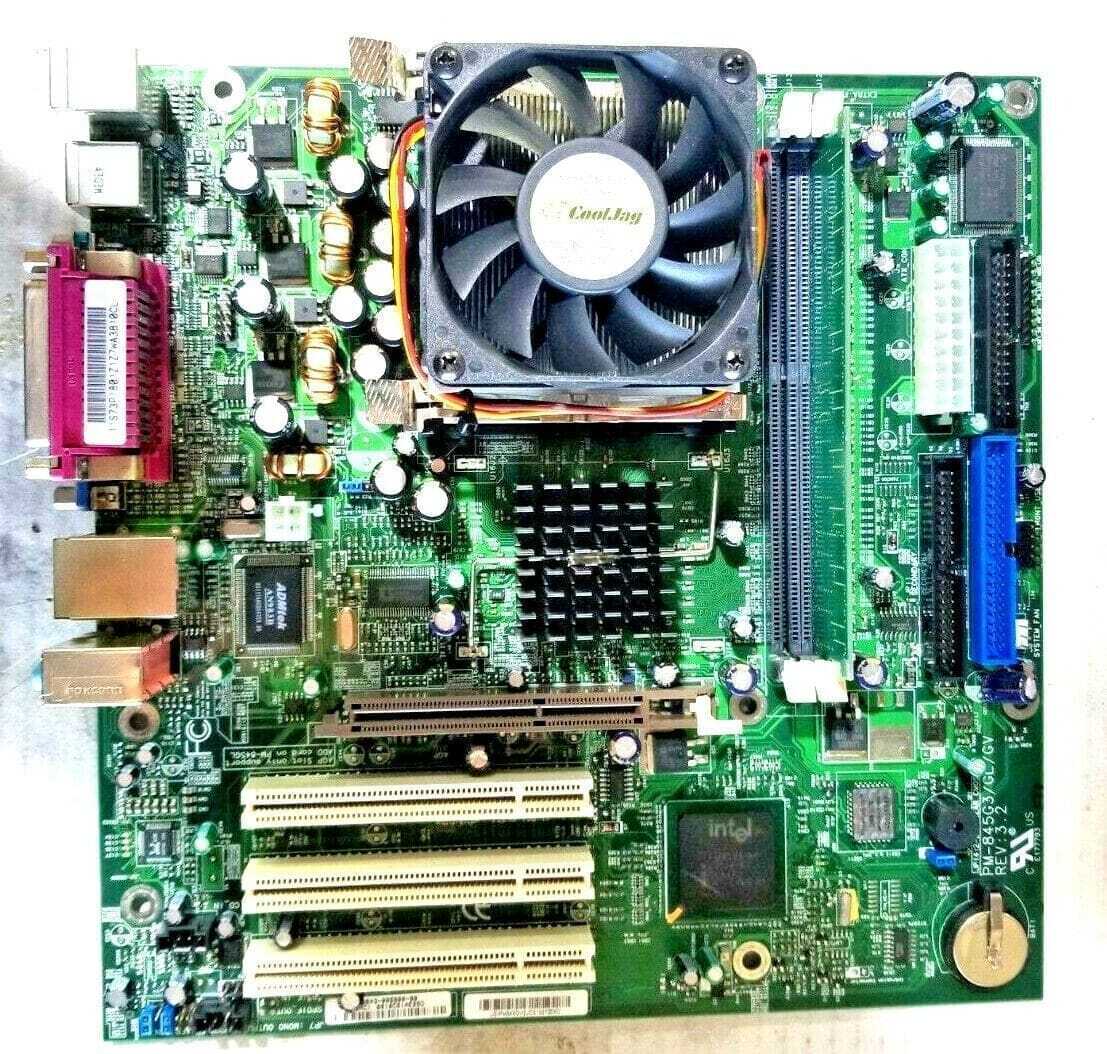 PIONEER PM-845G3/GL/GV MOTHERBOARD + 2 GHz INTEL SL6RV CPU + 256MB RAM + H/S&FAN