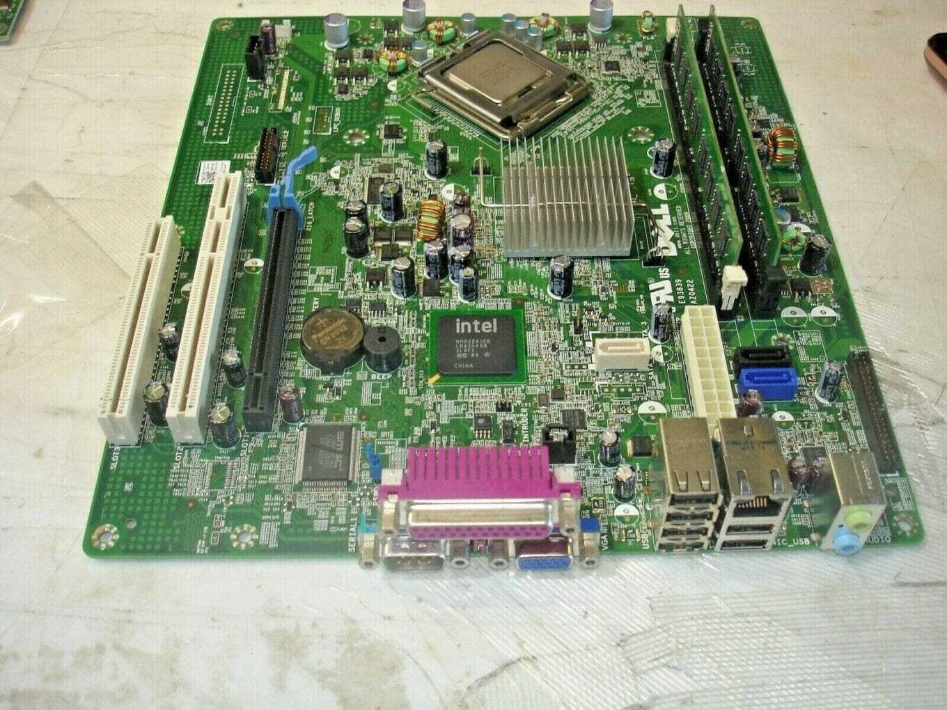 DELL 0F0TGN MOTHERBOARD+INTEL CORE 2 DUO SLGTE CPU +4GB RAM