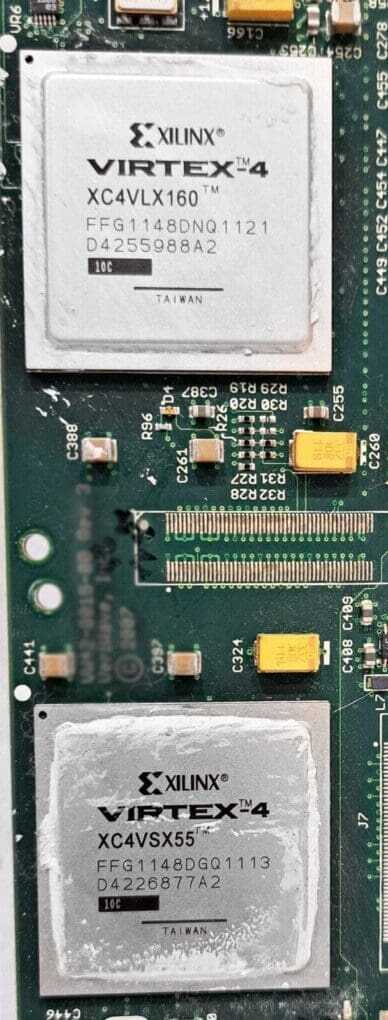LOT OF 45 XILINX VIRTEX 4 XC4VLX160-FFG1148 CHIPS FOR SALVAGE ON 24 BOARDS