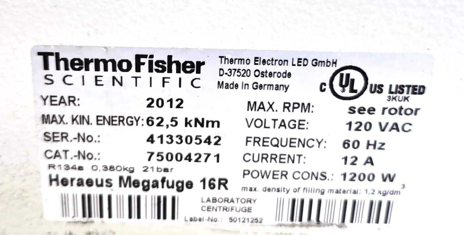 Thermo Scientific Sorvall Chassis with refrigeration system for MEGAFUGE 16R