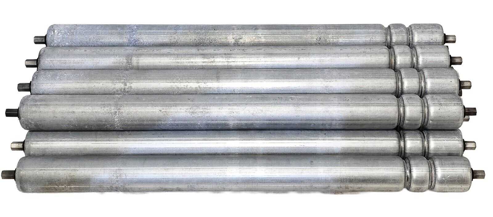 LOT of 10 Rollers for Roach MCS belt driven conveyors 1.9" dia x 25.125" Length
