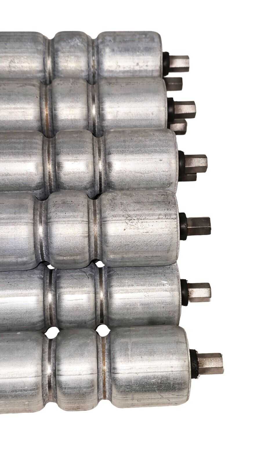 LOT of 10 Rollers for Roach MCS belt driven conveyors 1.9" dia x 25.125" Length