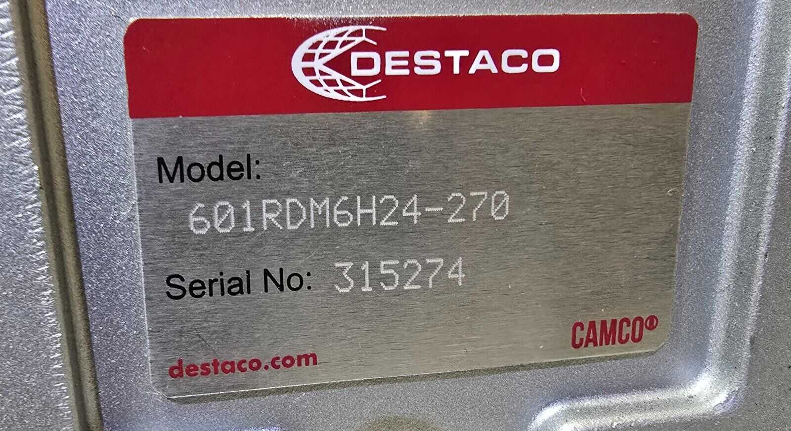 Destaco Camco 601RDM6H24-270 Roller Dial Rotary Index Drive Table 1/3HP 180V