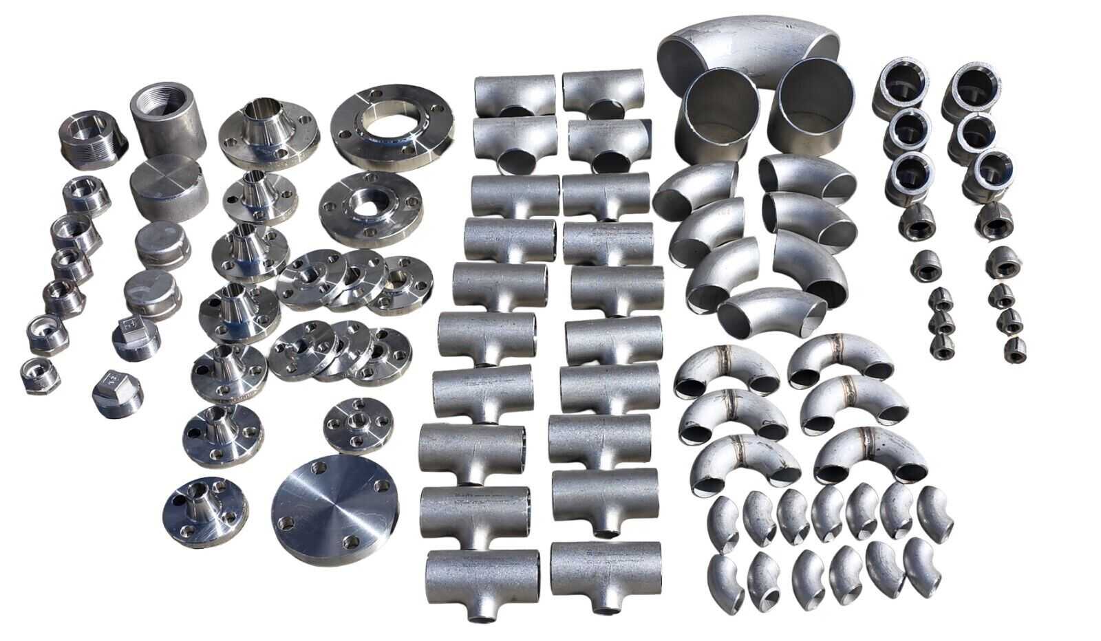 Lot of 95 Pieces 1/2" to 4" Stainless Steel Laboratory Plumbing Fittings