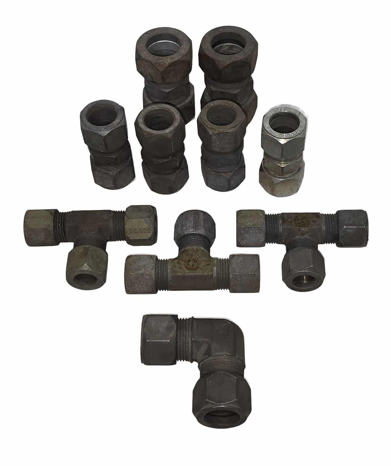 Lot of 10 High Pressure Hydraulic Steel Compression Coupling 1-1/4", 1" , 3/4"