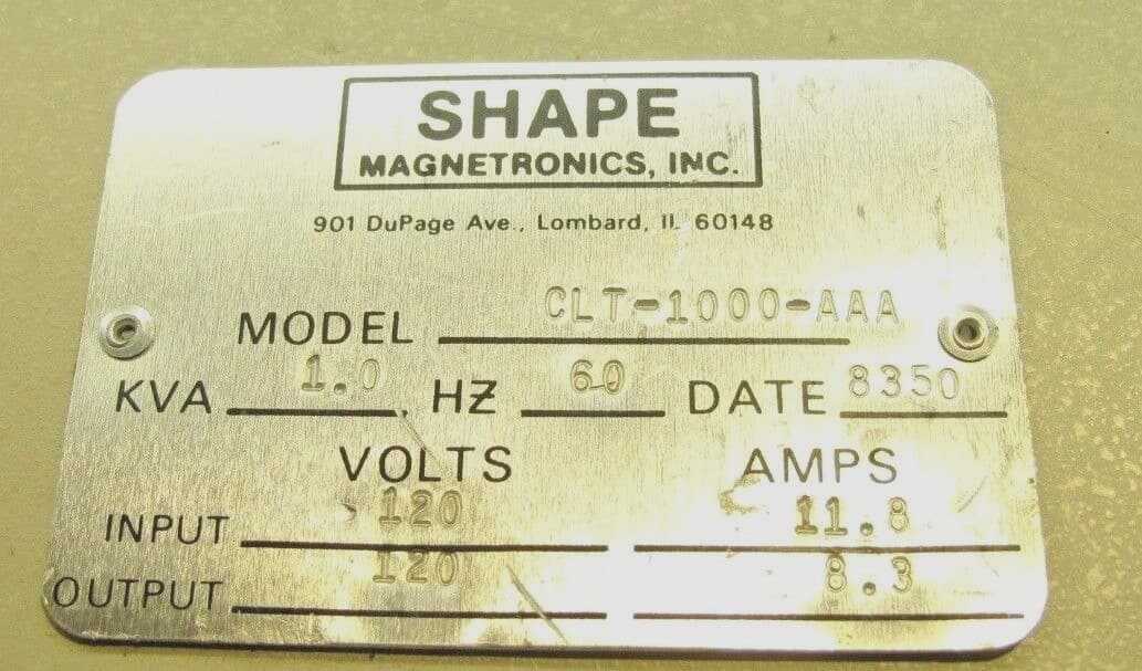 Shape Magnetronics LINE TAMER CLT-1000-AAA 8.3 Amp Power Conditioner Regulator