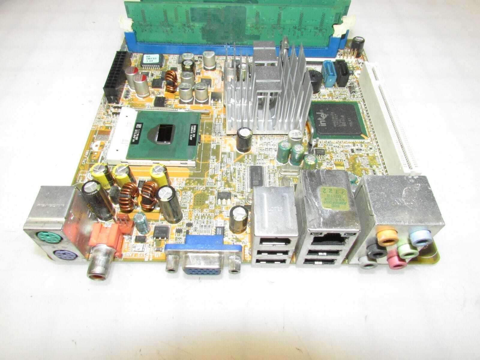 HP 5188-3647 ASUS PTGV-DM MOTHERBOARD WITH 1.70 GHz CELERON M 390 + 1GB RAM