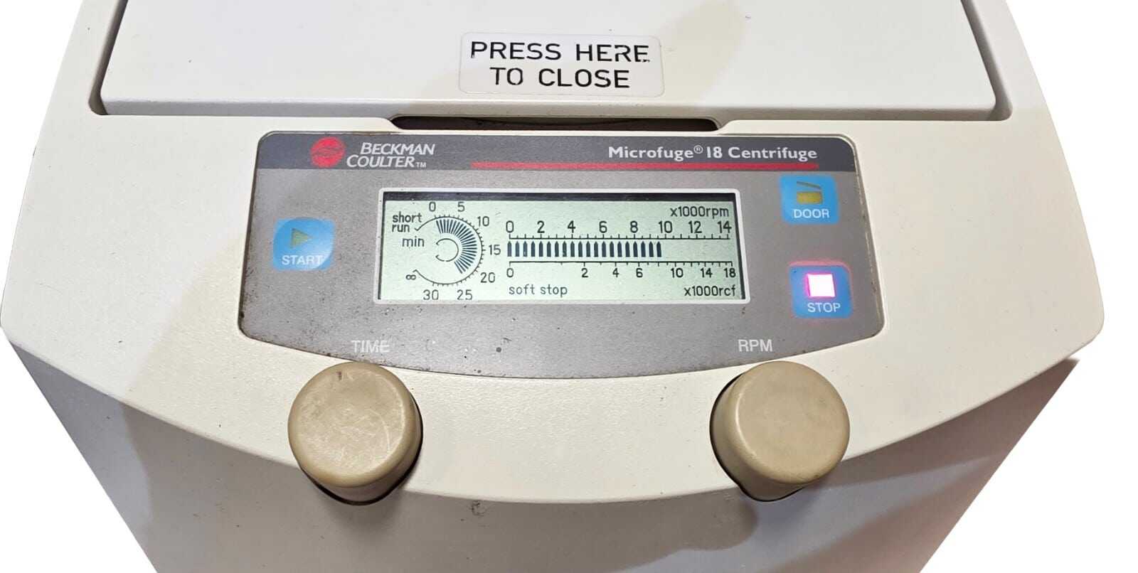 Beckman Coulter Microfuge 18 Benchtop Microcentrifuge 14,000 RPM 24x2.0mL