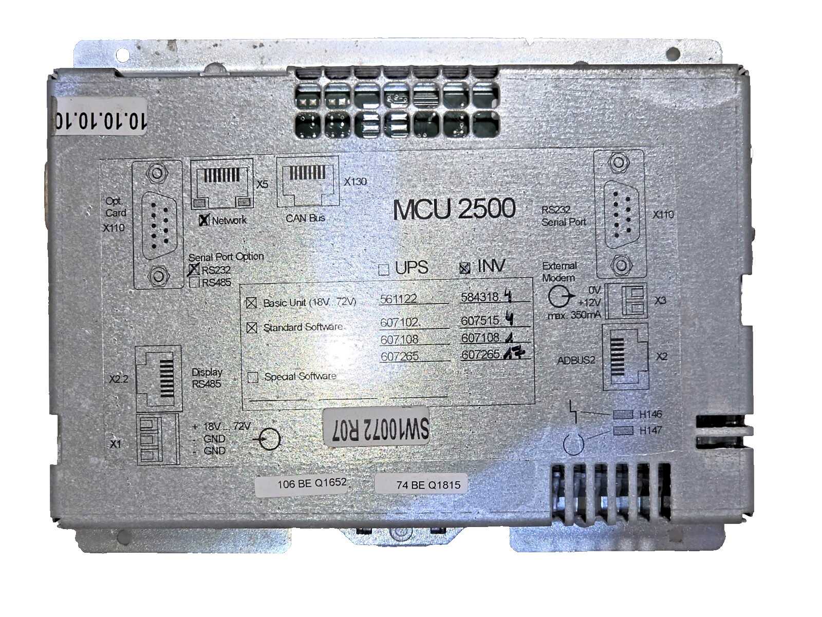 BENNING MCU 2500 584318.4 Monitoring Control Unit INV Inverter 18-72VDC RS232