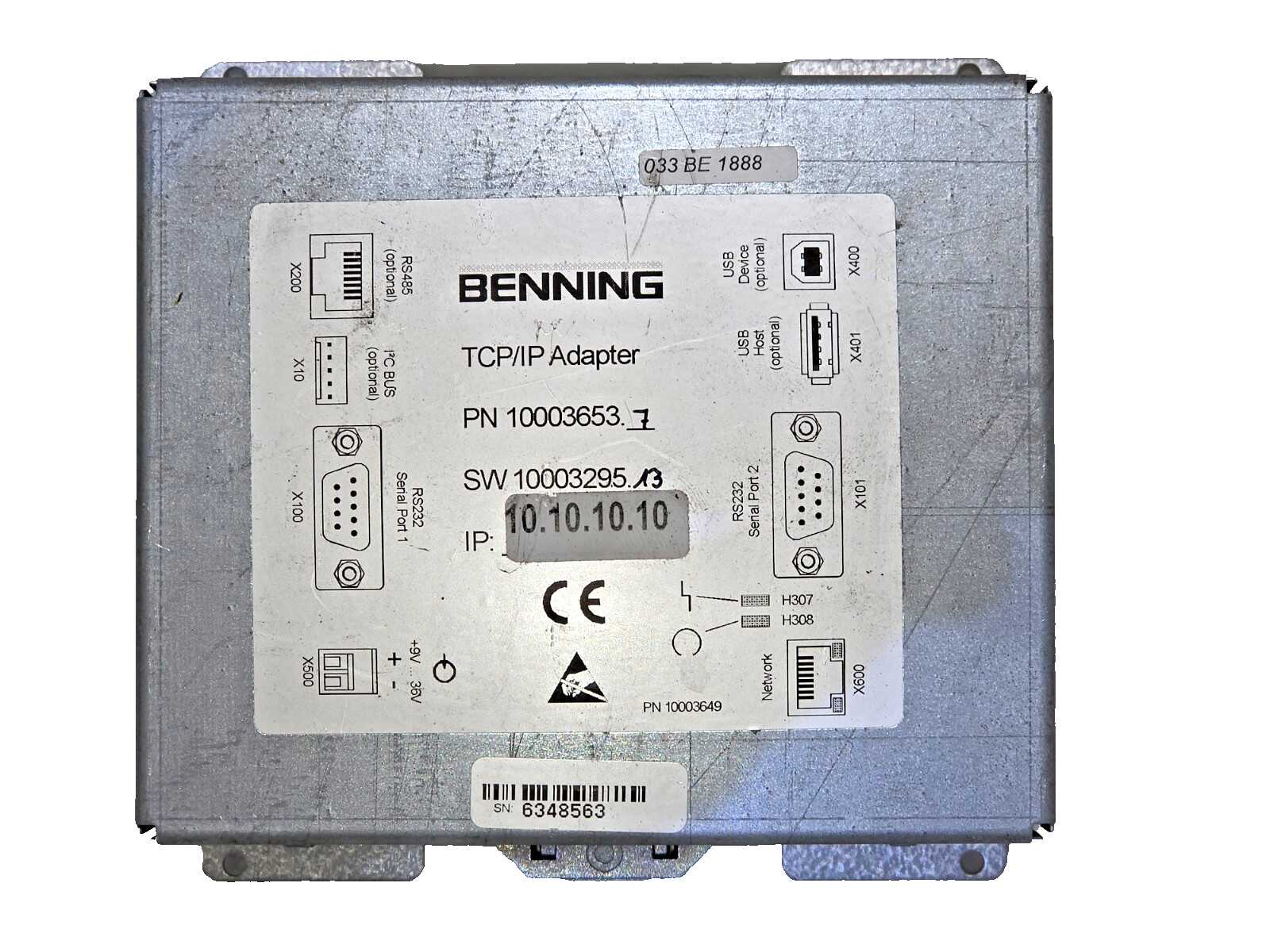 BENNING TCP/IP Adapter 10003653.7 MCU Ethernet RS232 RS485 Monitoring Module