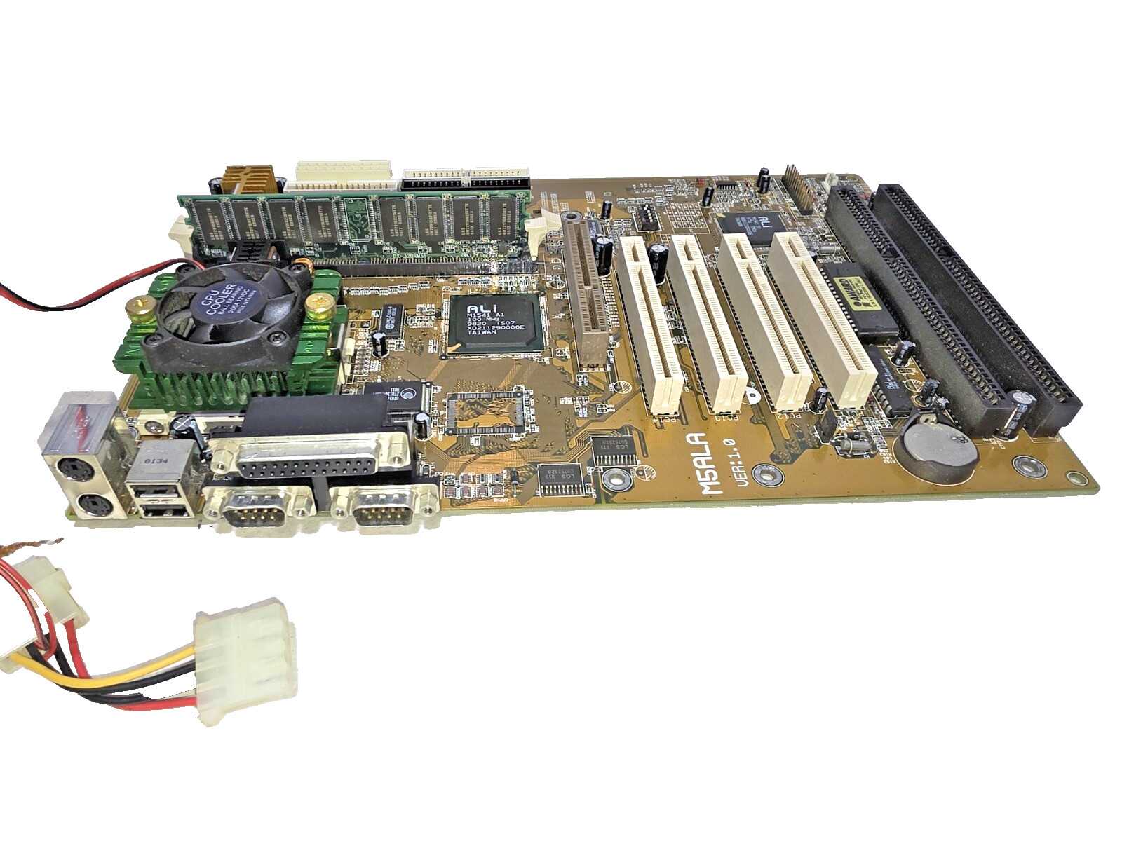 Biostar M5ALA Socket 7 ATX Motherboard AMD K6-2 300 32MB Aladdin V AGP PCI ISA