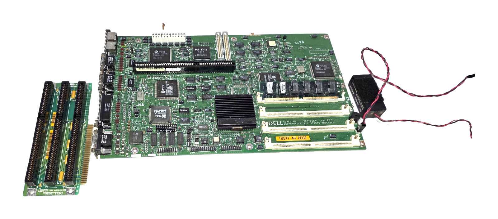 Dell System 486P Motherboard i486SX-20 4MB RAM 3 Slot ISA Riser Card LPX 1991