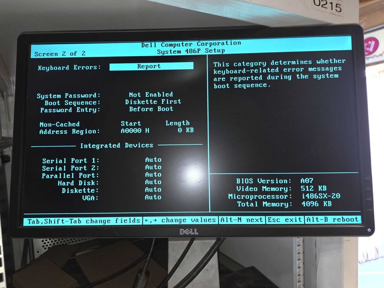 Dell System 486P Motherboard i486SX-20 4MB RAM 3 Slot ISA Riser Card LPX 1991